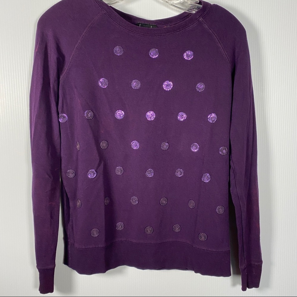 KERSH Purple Top with Purple Sequin Circles Small